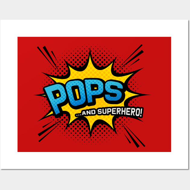 Pops & Superhero - Comic Book Style Father Gift Wall Art by Elsie Bee Designs